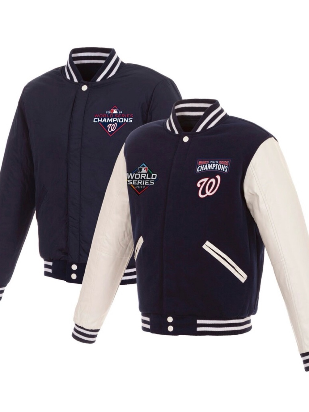 Washington Nationals 2019 World Series Champions Reversible Snap jacket size 3XL
